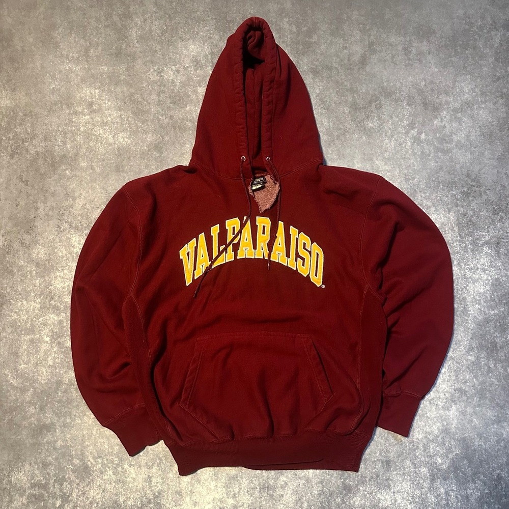 Valparaiso University Hoodie Maroon Yellow Sweatshirt Men L Steve & Barry's